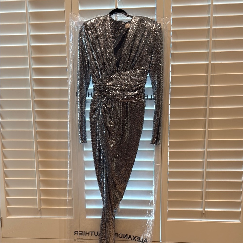 Elegant Silver Evening Dress